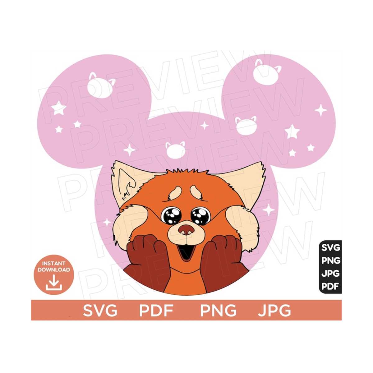Turning Red Svg, Mei Lee clipart SVG png, Cut File Layered B - Inspire