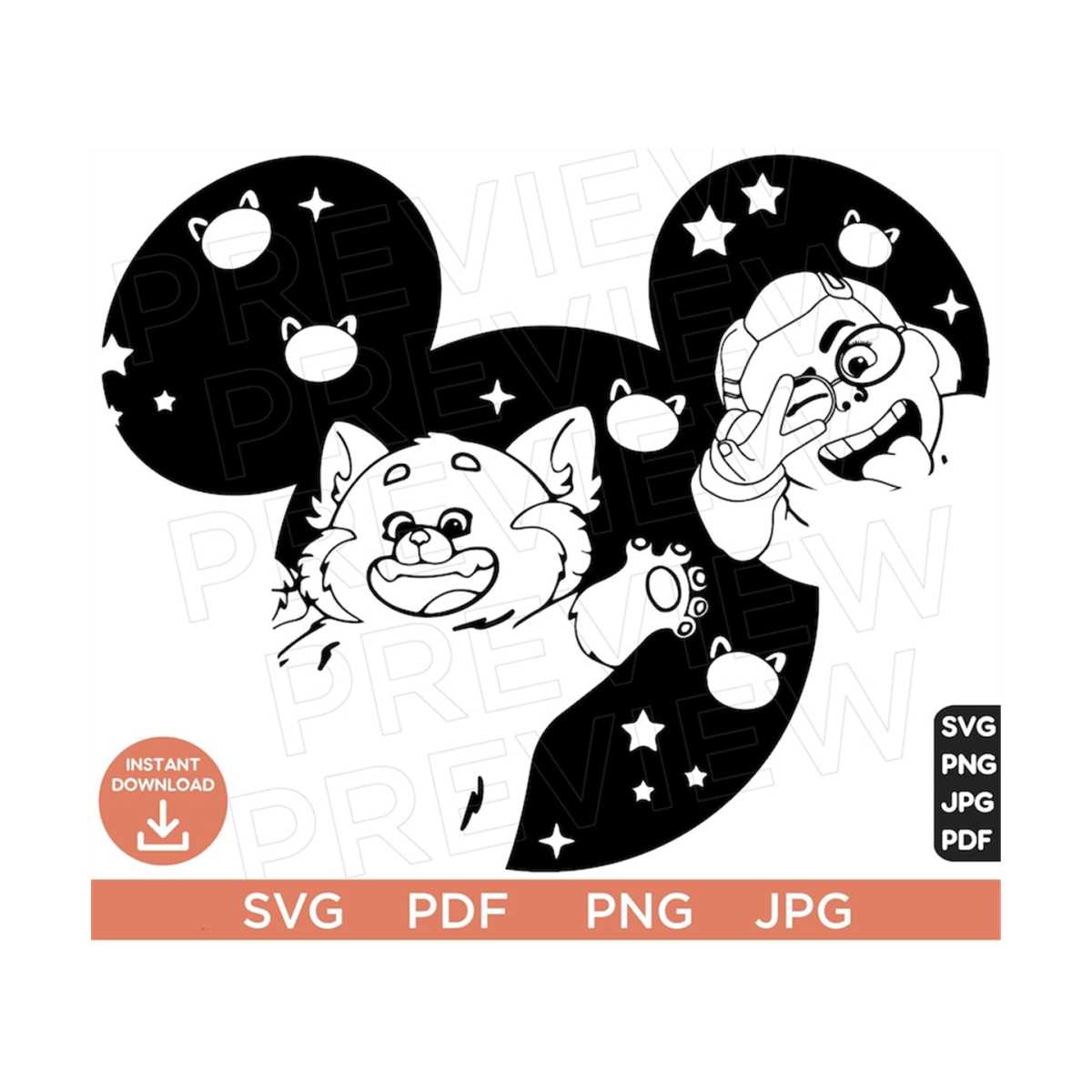 Turning Red Mei Lee clipart SVG png , cut file layered by co - Inspire