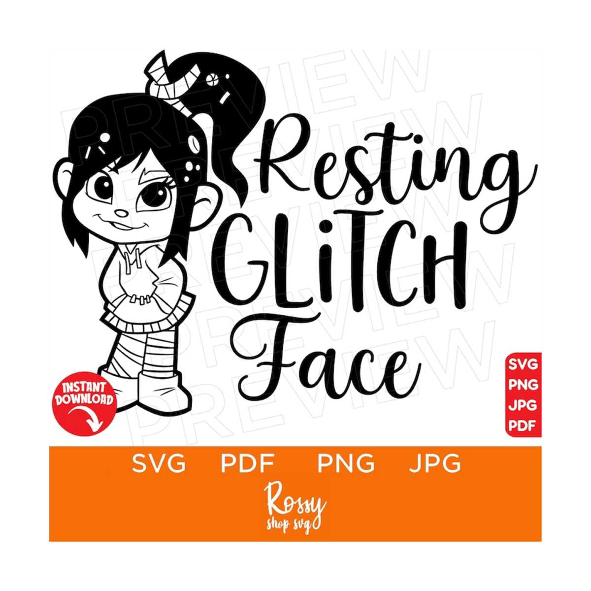 Wreck Face Resting Glitch Face, Vanellope von Schweetz SVG, Wreck-It Ra | Inspire ...