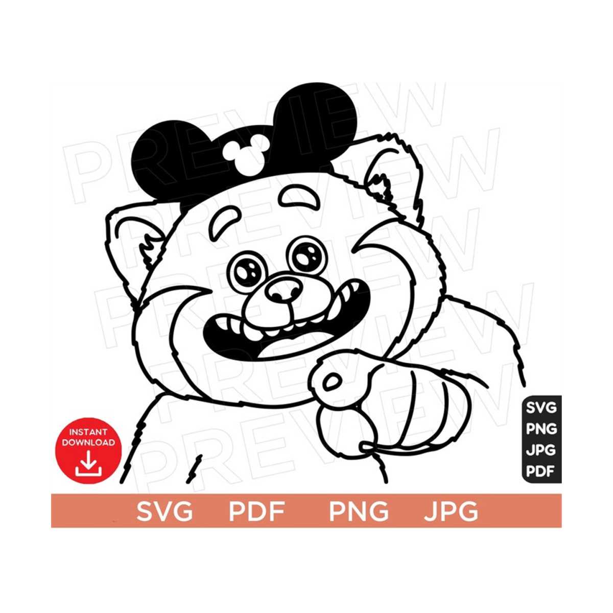 Turning Red Mei Lee clipart SVG png, cut file layered by col - Inspire