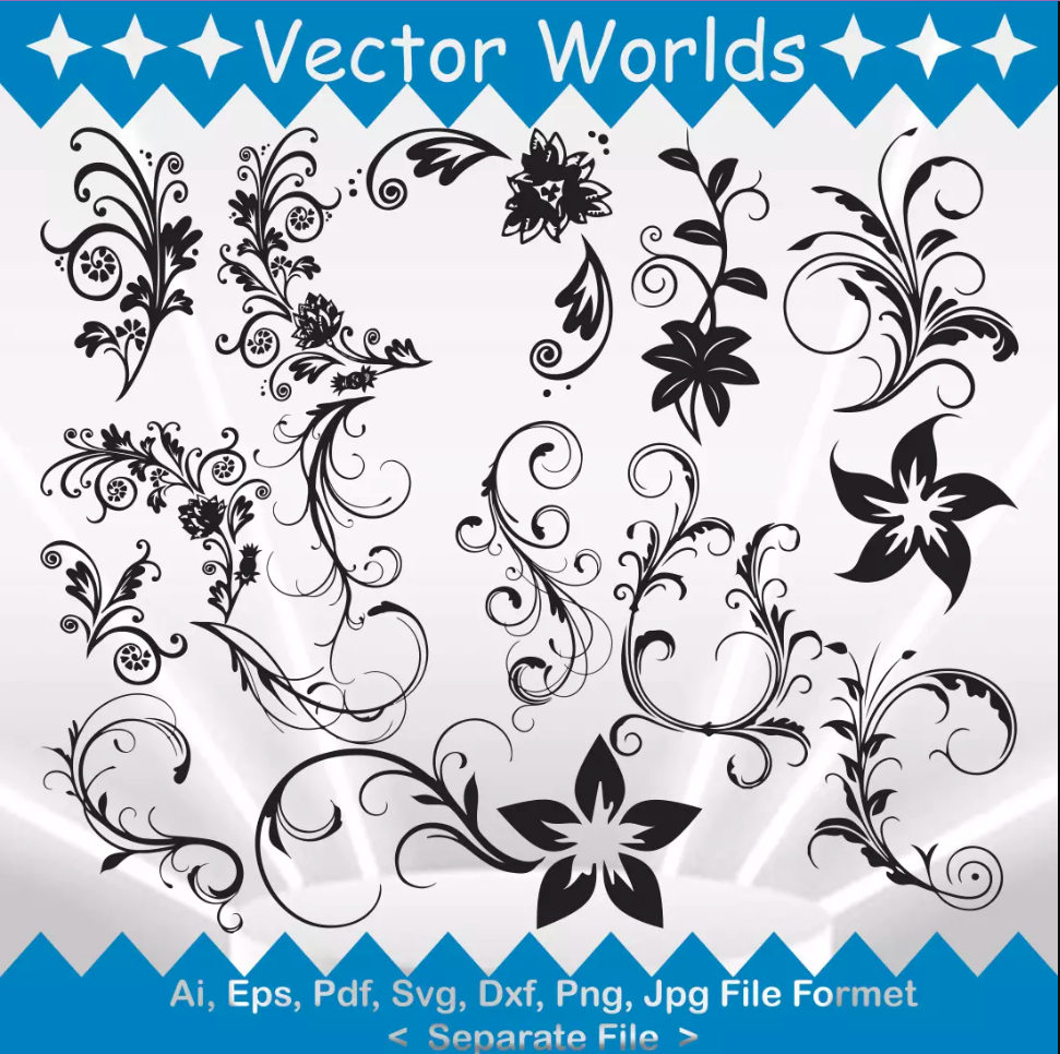 Floral Flourish svg, Floral Flourish's svg, Floral, Flourish - Inspire