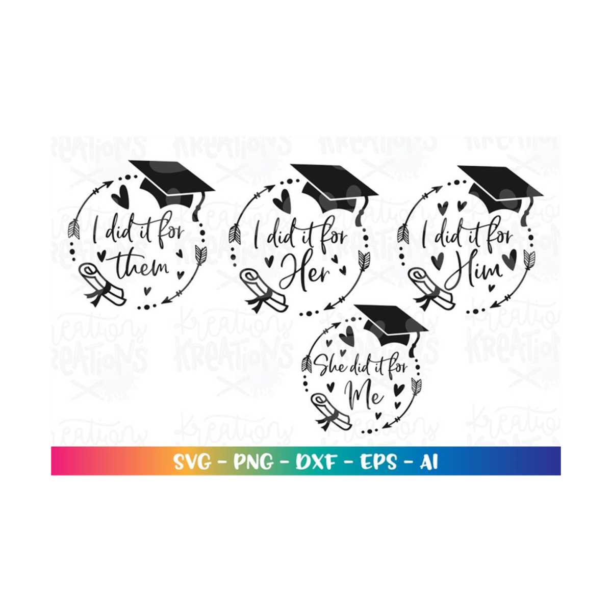 Circle arrow graduation monogram frame SVG I did it for him - Inspire ...