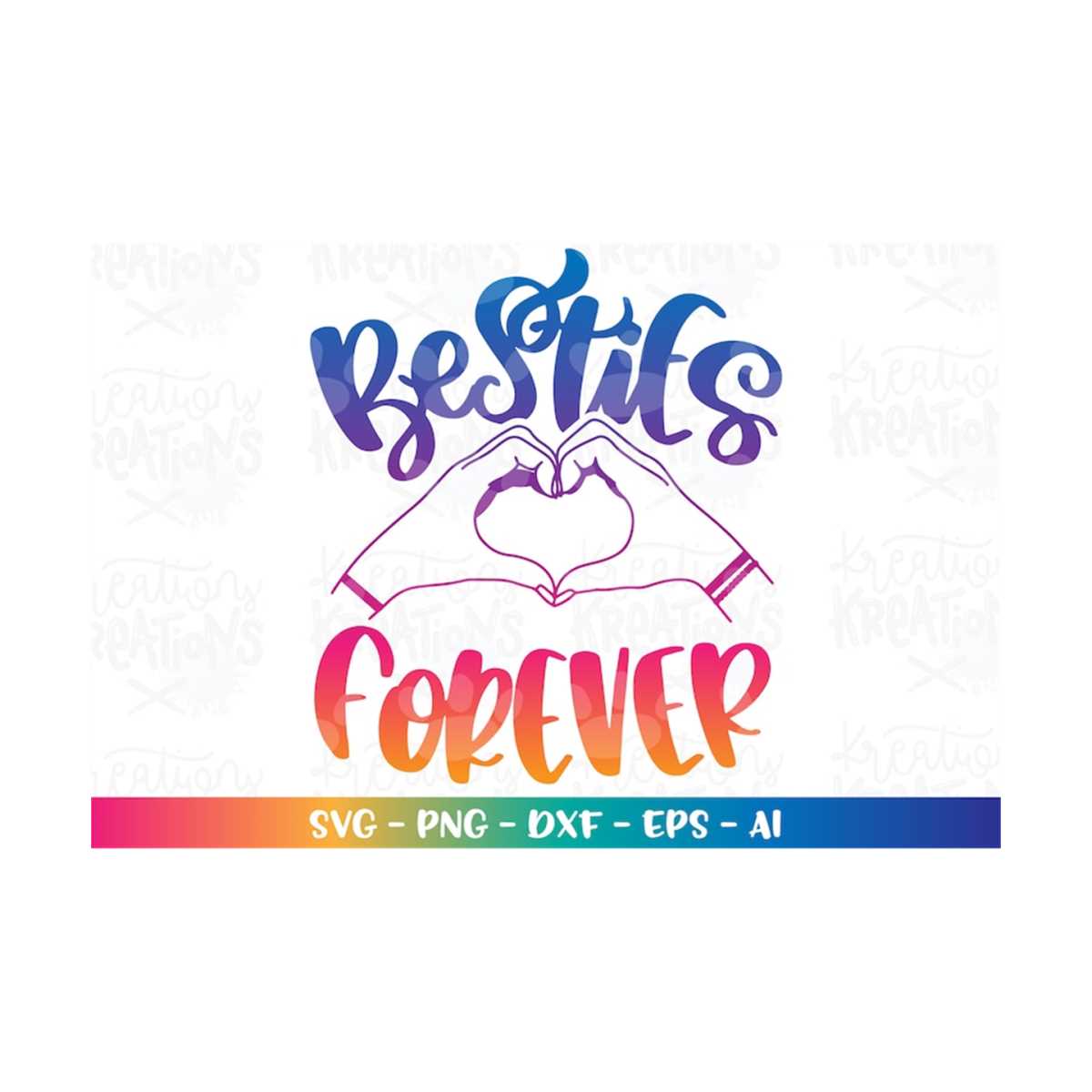 Besties forever svg Best friends Hands Heart sign gesture un | Inspire ...