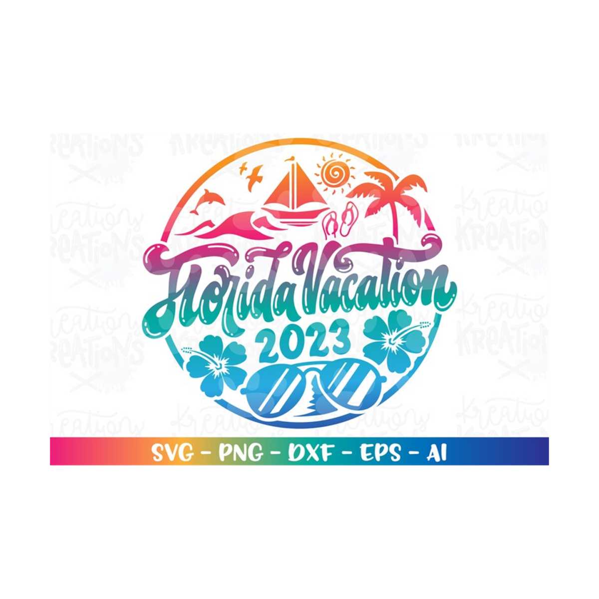 Florida svg Summer Beach vacation 2023 Florida spring break Inspire