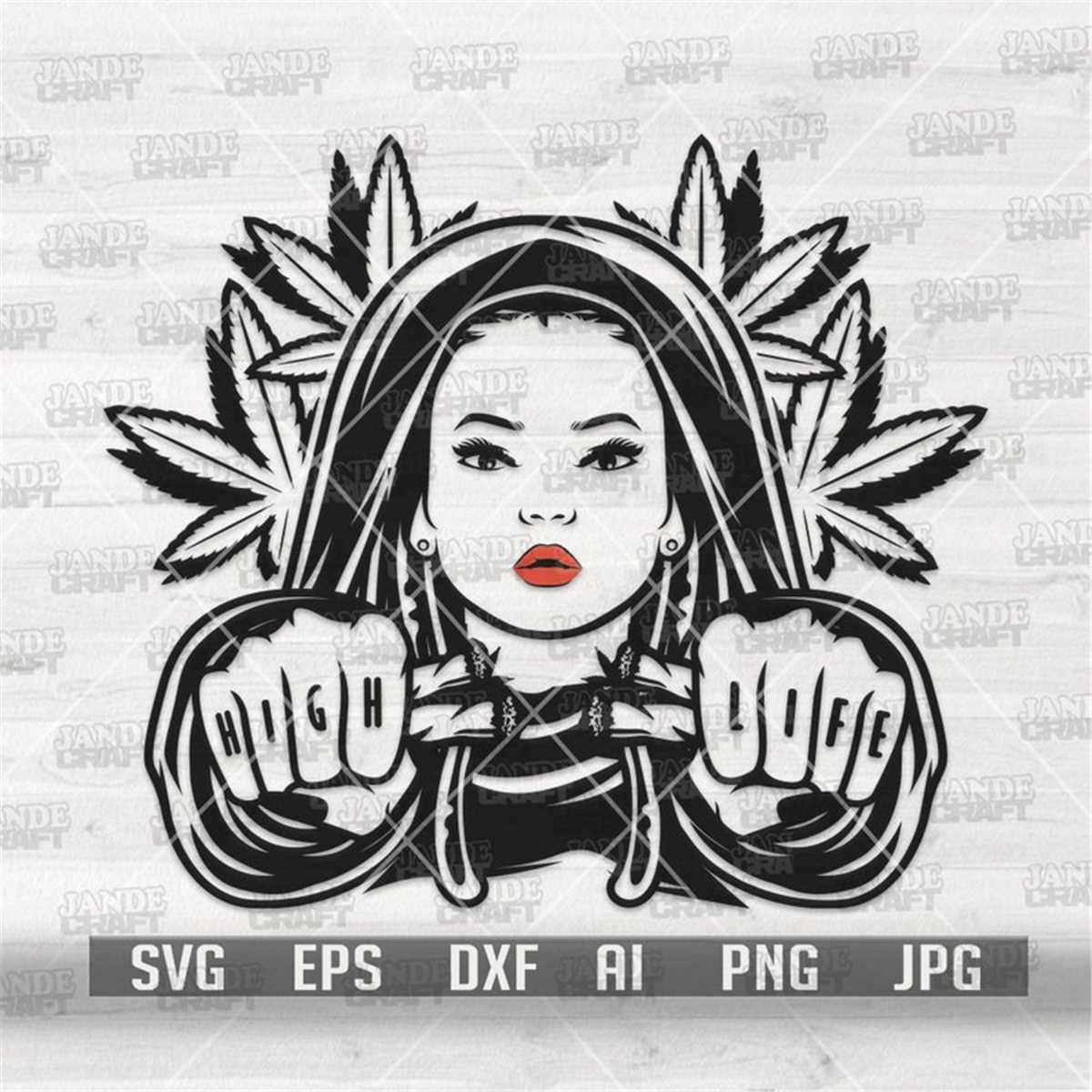 Rasta Girl High Life svg | Smoking Weed Cut File | Joint Blu | Inspire ...