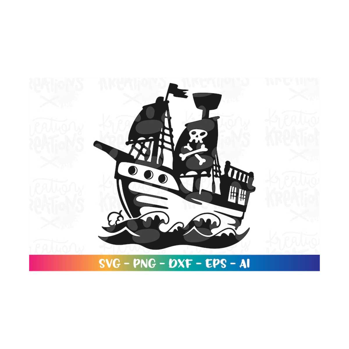 Pirate Ship Clipart SVG Cute Black Pearl ship kids shirt svg - Inspire