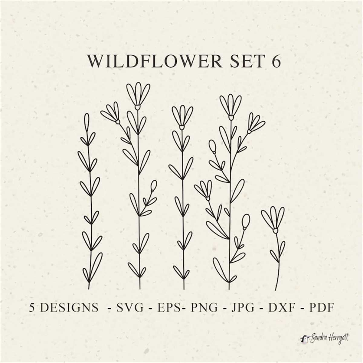 Wildflowers Set 6 Plotter File Svg Dxf Eps Png Jpg Pdf Flora | Inspire ...