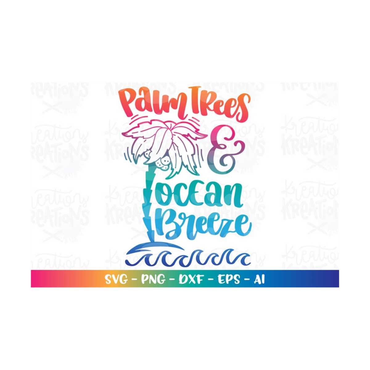 Palm trees and ocean breeze SVG summer svg cute Palm tree be | Inspire ...