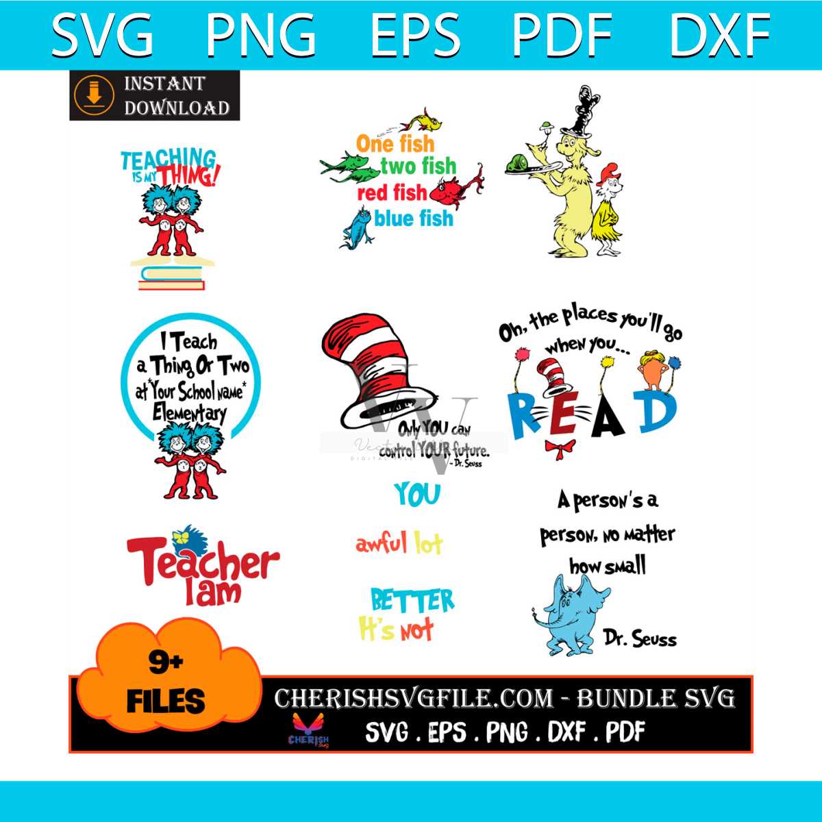 Dr Seuss Teacher Bundle Svg, 9 Files Dr Seuss Teacher Svg - Inspire Uplift