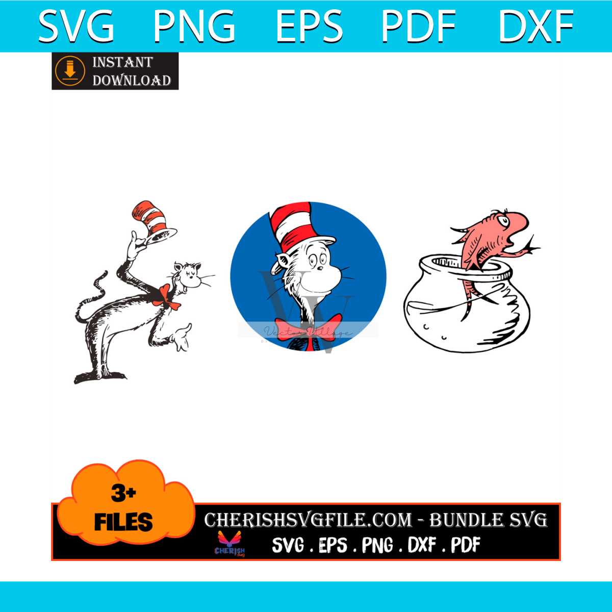 3 Files Of Funny The Cat In The Hat Bundle Svg, Dr Seuss Svg | Inspire ...