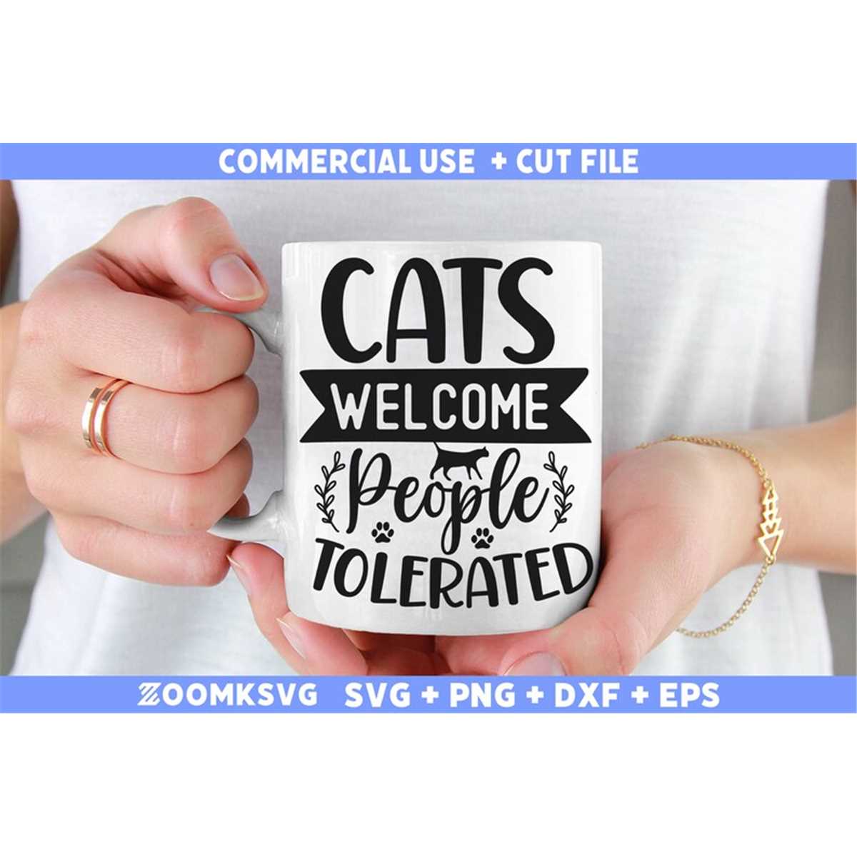 Schwarzes Katzen Holzschild – Lustiges Willkommensschild "Cats Welcome, People Tolerated" Für Tür & Wand