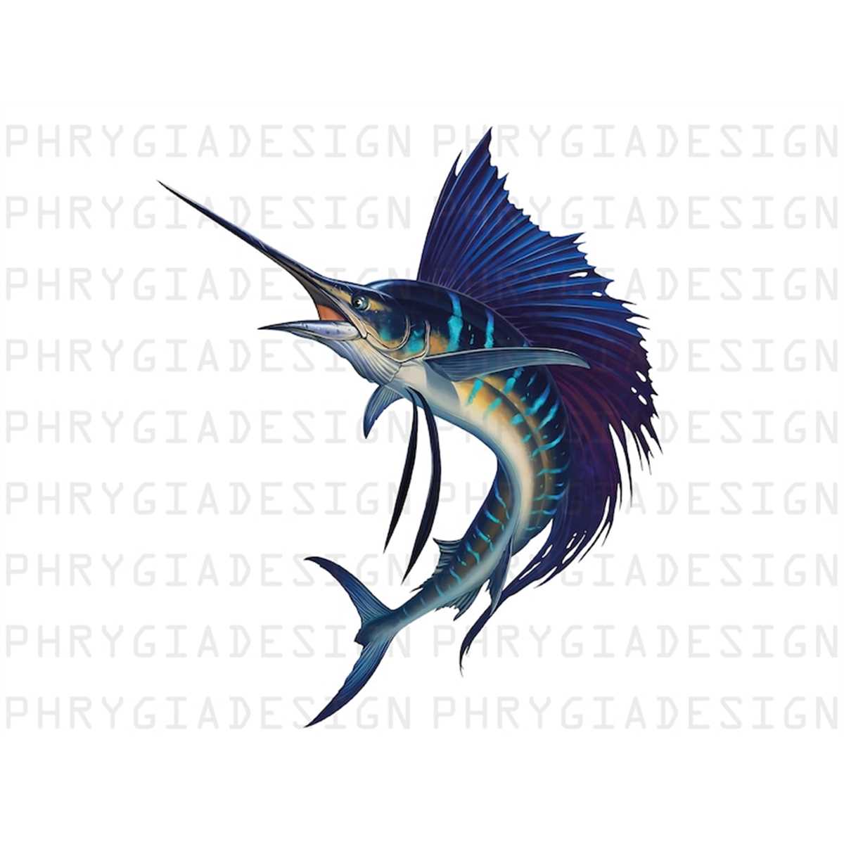 Blue Marlin Fish Clipart , Blue Marlin Png , Digital Sublima - Inspire