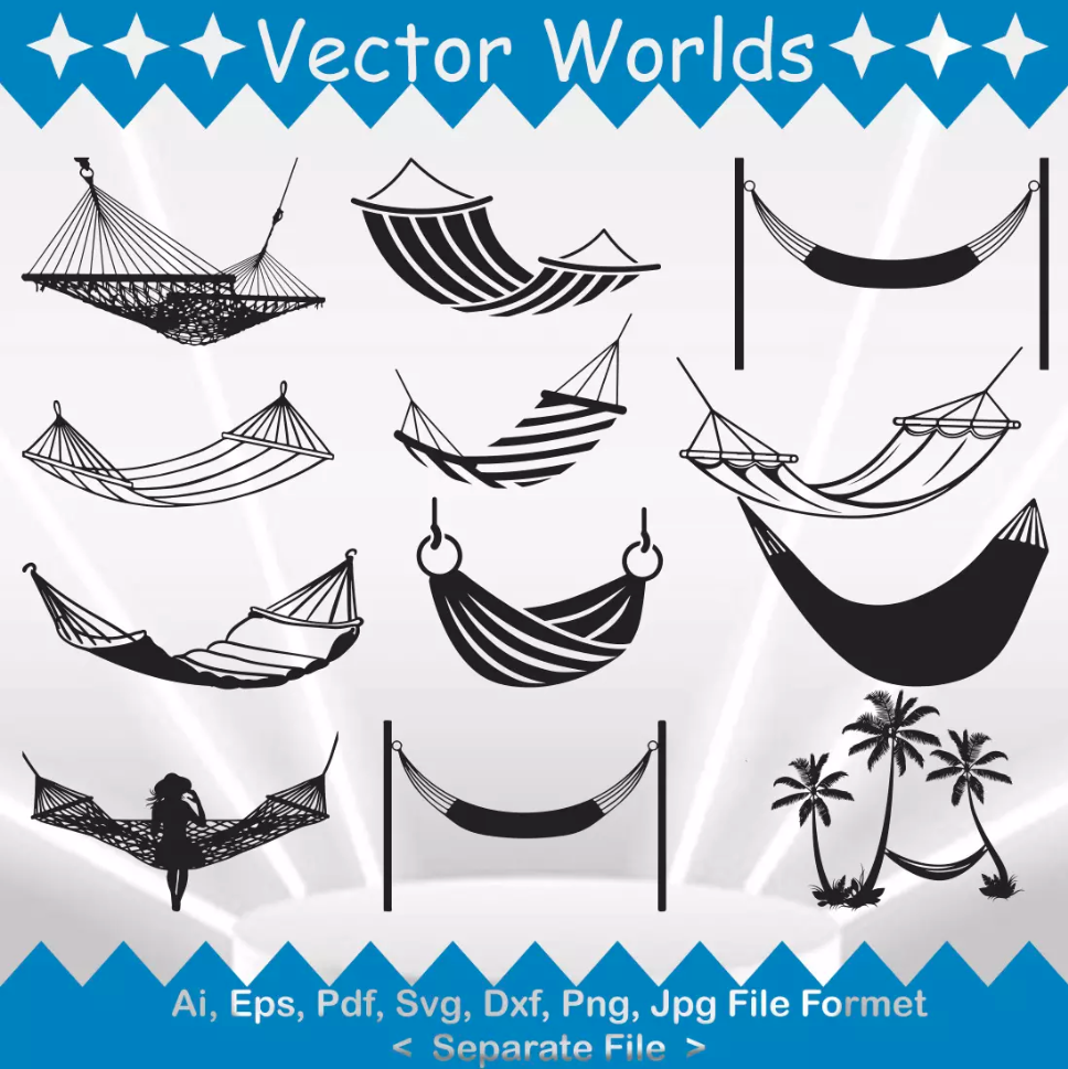 Hammock svg, Hammocks svg, Beach, Nature, SVG, ai, pdf, eps, Inspire
