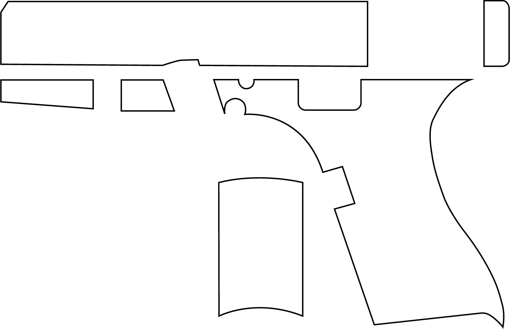 GLOCK 26 GEN 4 BLANK GUN TEMPLATE VECTOR FILE SVG DXF EPS PN - Inspire ...