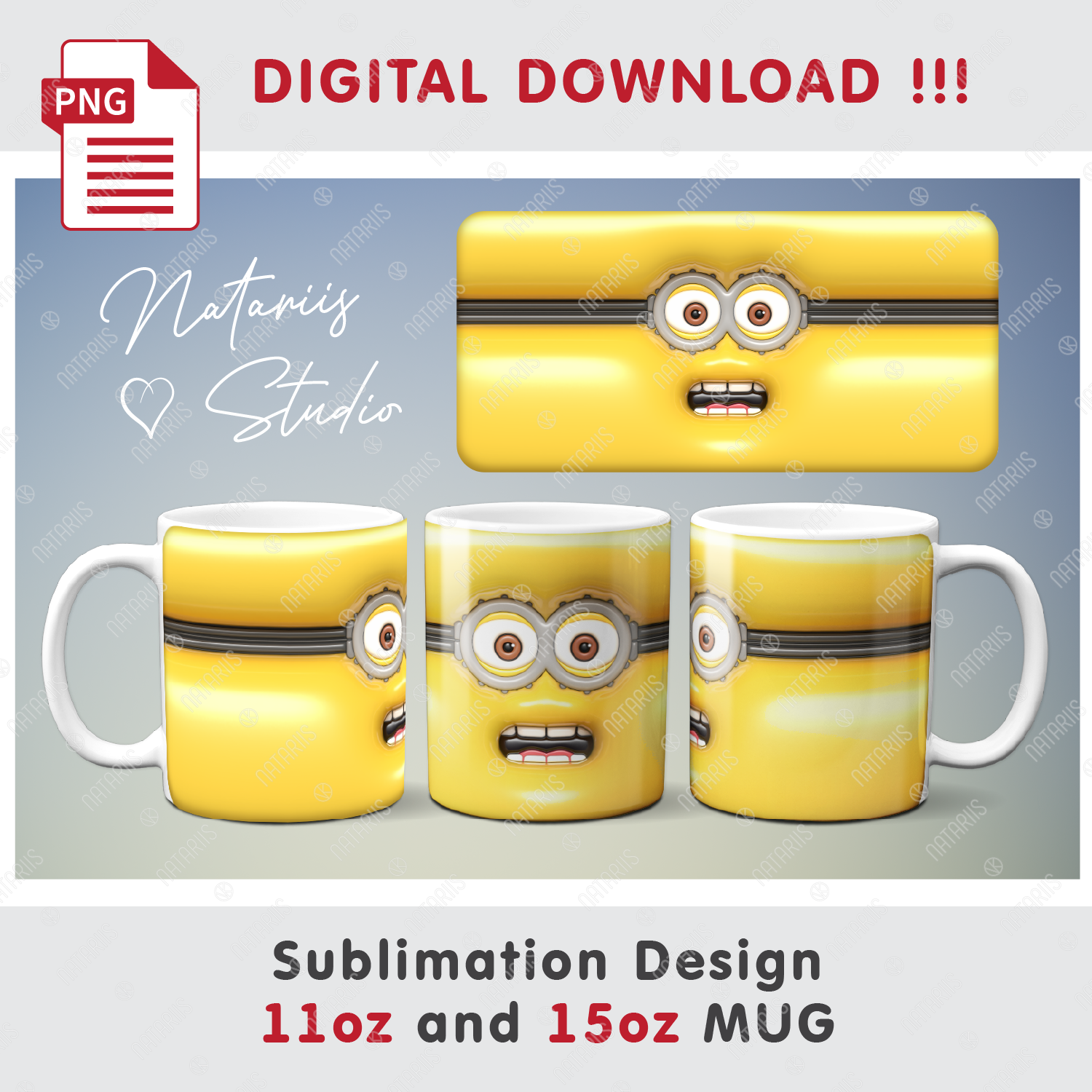 Inspired Minion Template Sublimation Template 11oz 15oz Mug - Inspire