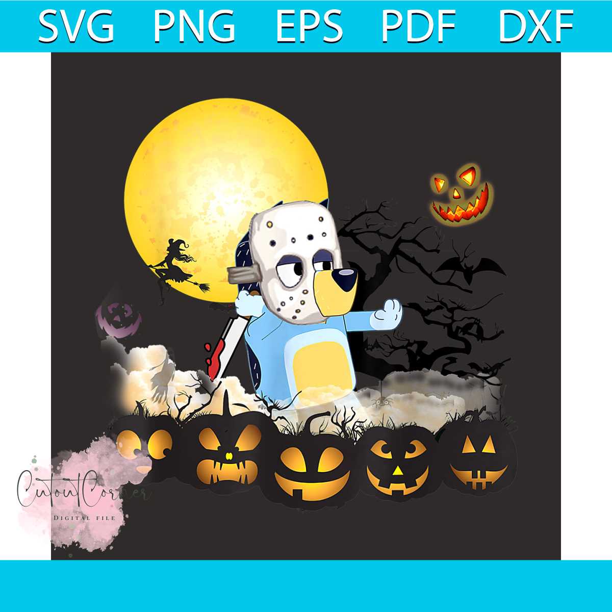 Funny Halloween Jason Voorhees Dog Anime PNG Inspire Uplift