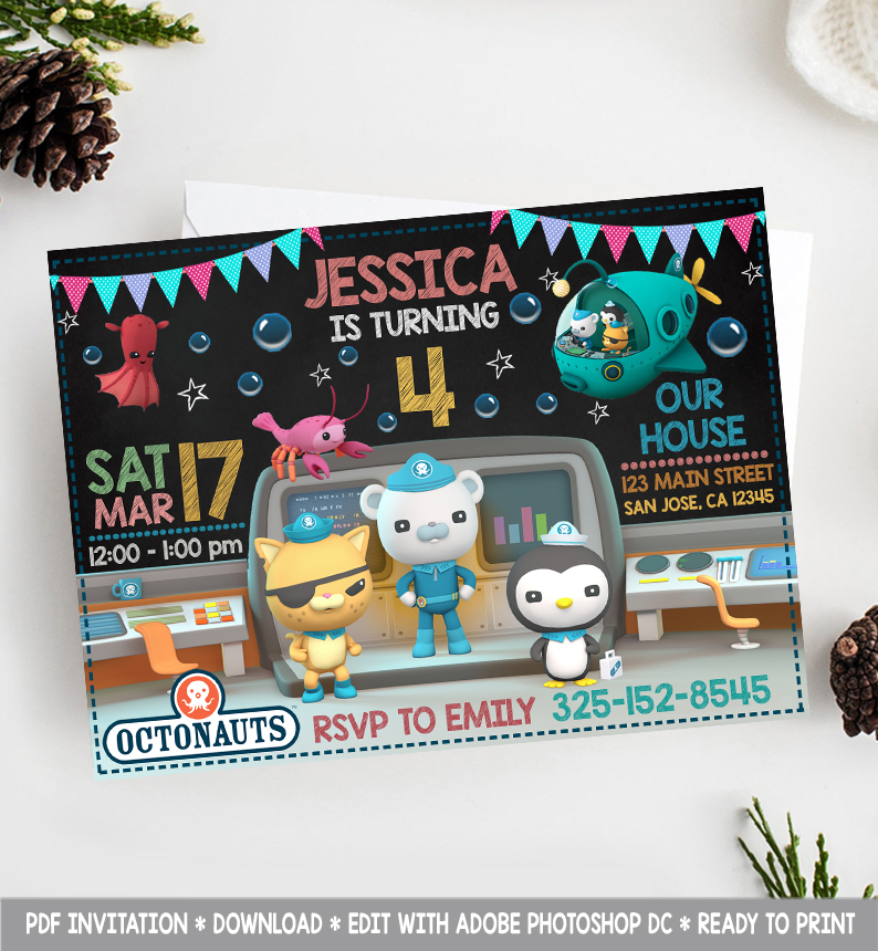 Octonauts Invitation, Octonauts Birthday invitation, Octonau - Inspire ...