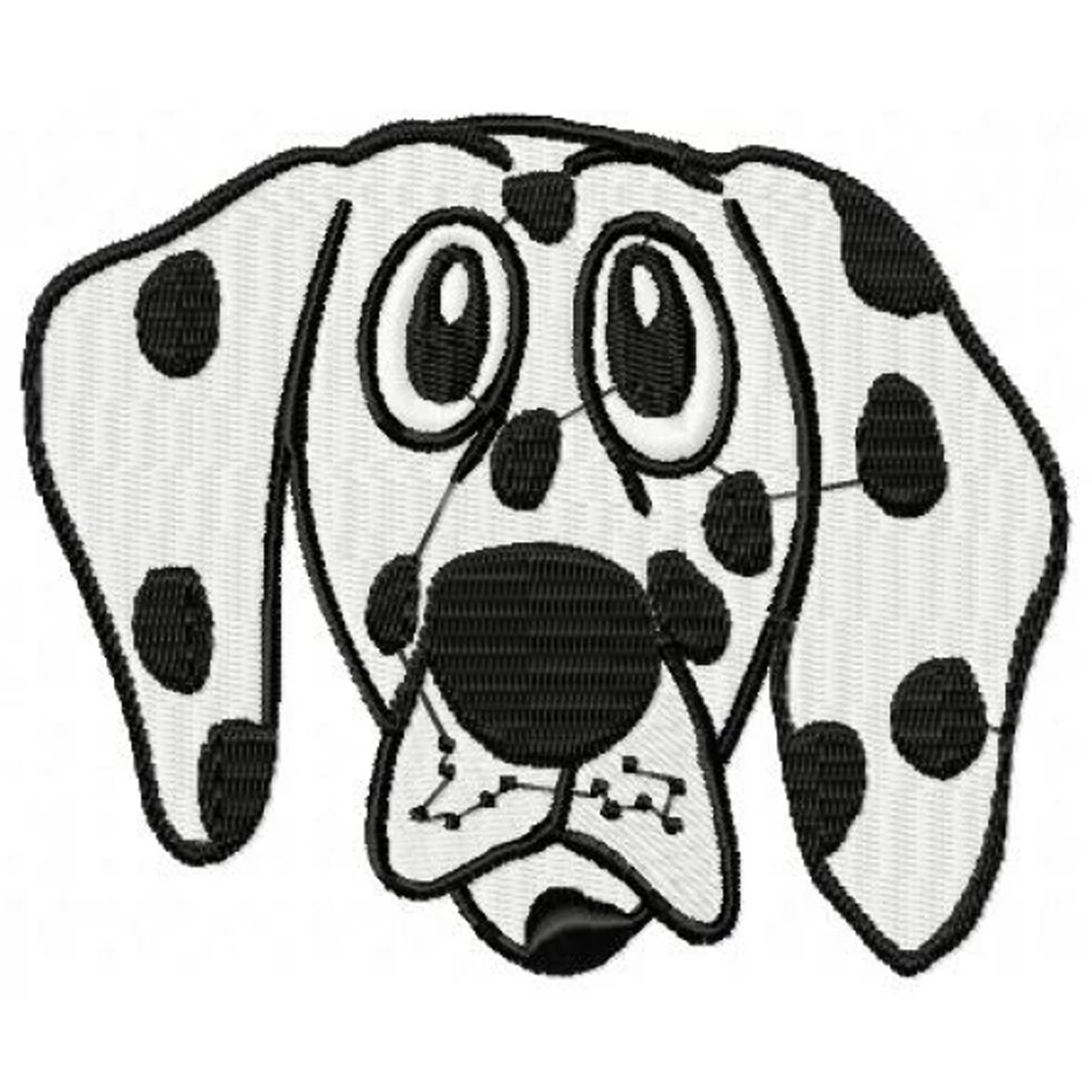White Black Spots Dog Face embroidery design, Embroidery des Inspire