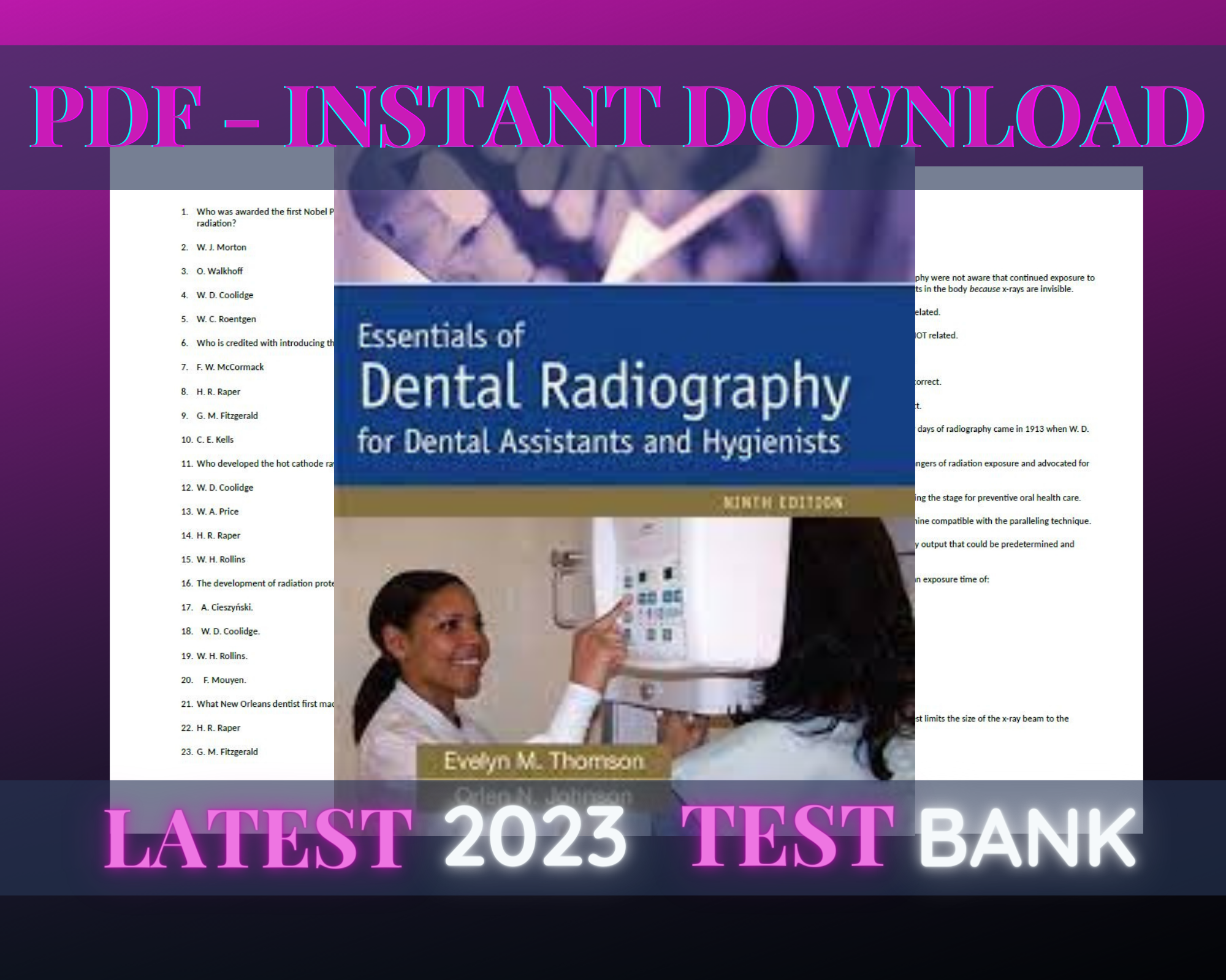 Latest 2023 Test Bank for Essentials of Dental Radiography 9 Inspire