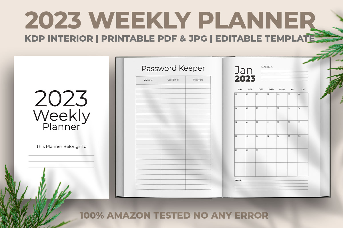 2023 Weekly Planner KDP Interior | Inspire Uplift
