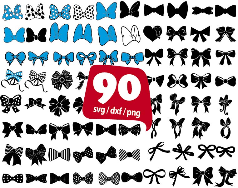 Ribbon Bow SVG Bundle, Ribbon SVG, Bow svg, Bow Tie SVG, Png - Inspire ...