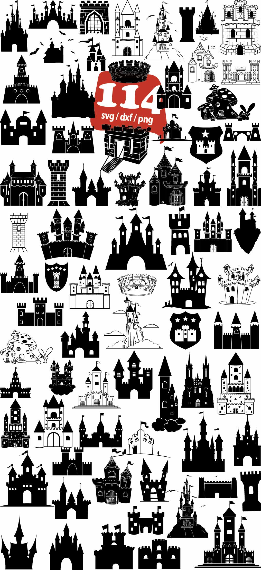 Disney Castle svg Bundle, Princess svg, Castle clipart, Hear - Inspire