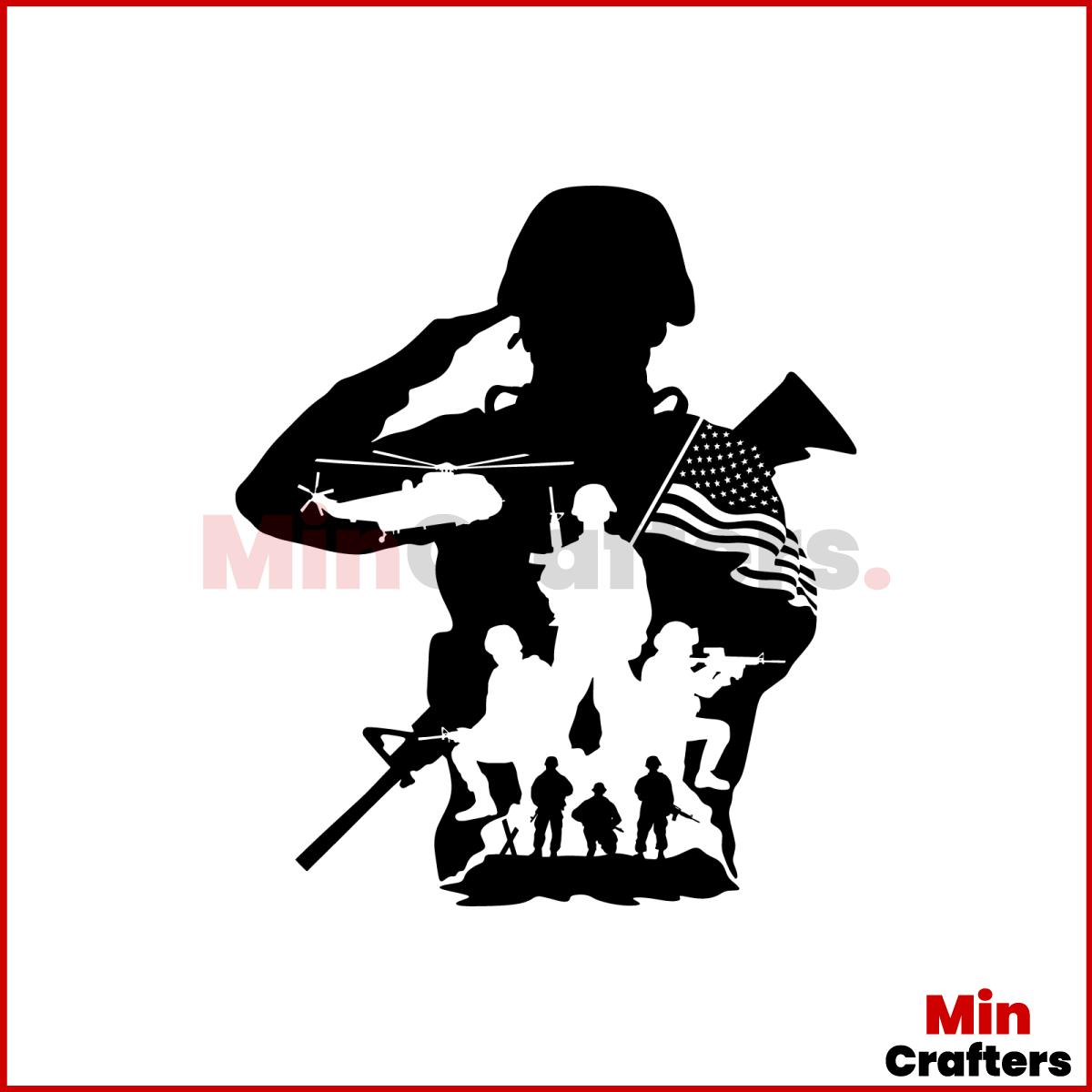 Vintage American Soldier SVG American Flag SVG Digital File | Inspire ...