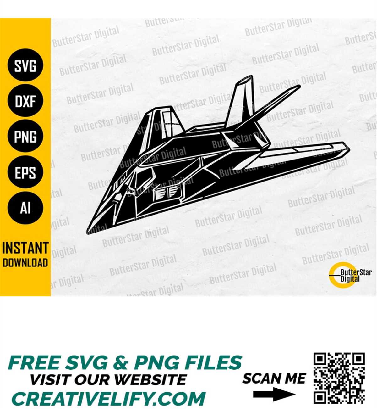 Stealth Plane SVG | Air Force Stencil Vinyl Sticker Graphics - Inspire ...
