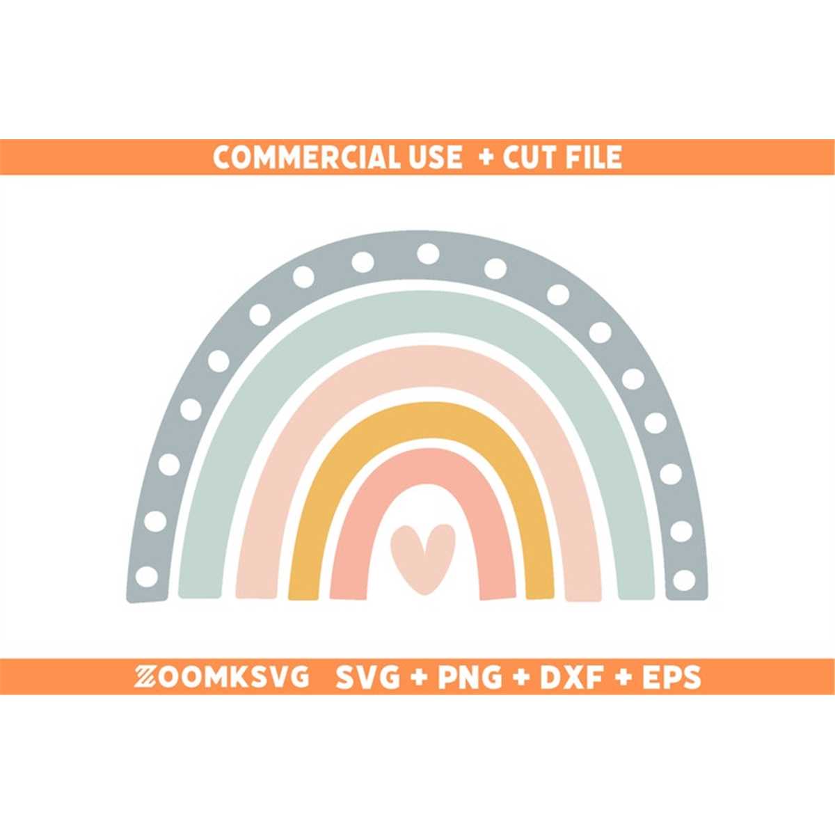 Boho Rainbow SVG Cut File, Boho Colored Hand Drawn Rainbow S | Inspire ...