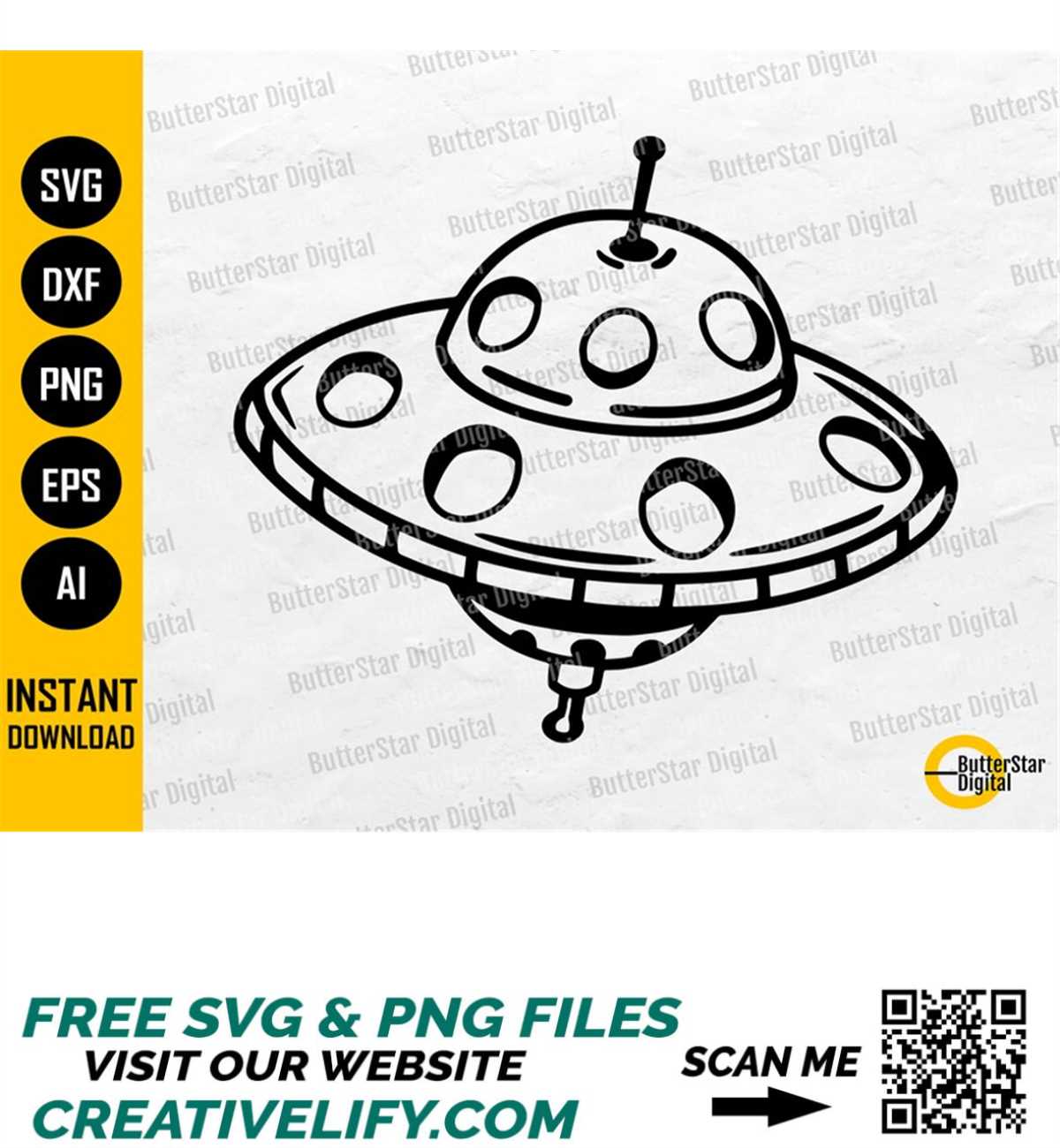 Cute Flying Saucer SVG Mothership SVG Extra Terrestrial Inspire