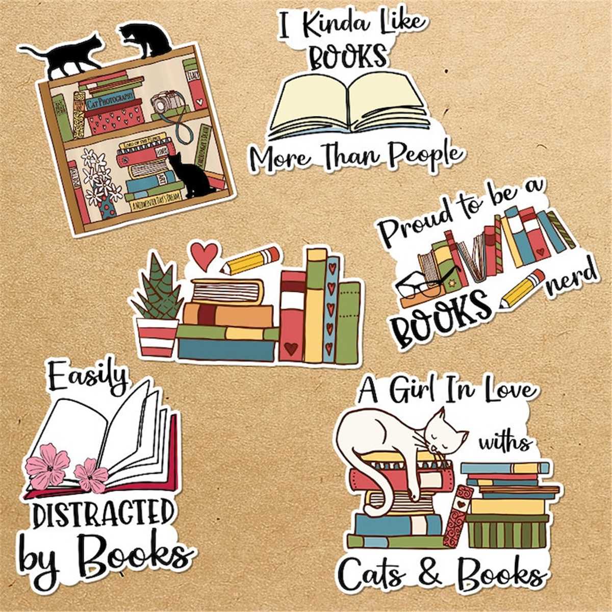 Funny Book Lover Sticker Bundle, Sticker PNG Bundle, Printab | Inspire ...