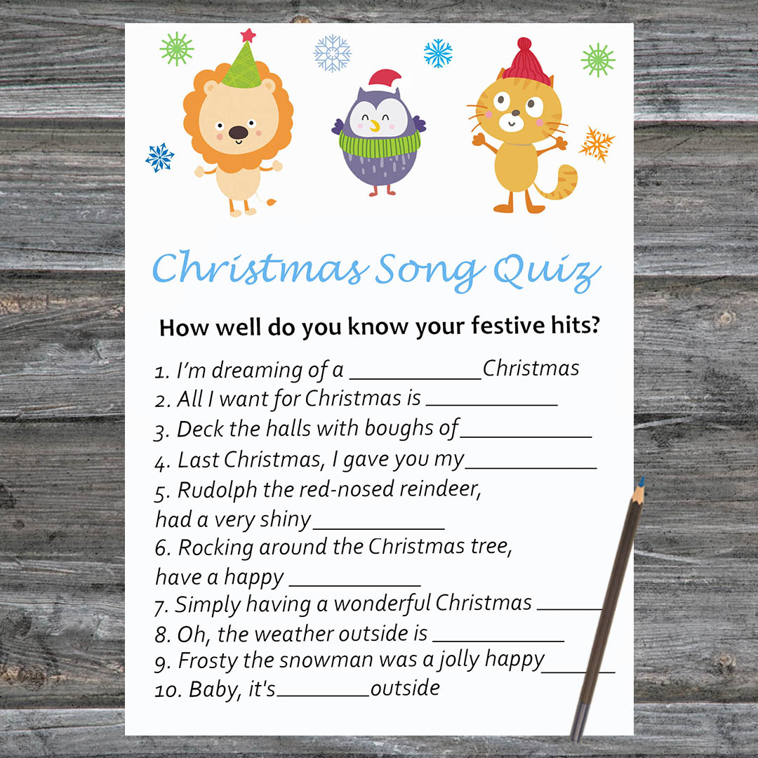 Christmas party games,Christmas Song Trivia Game Printable,H - Inspire ...
