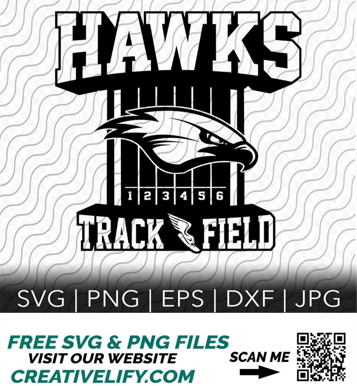 Hawks Track and Field Mascot SVG, Track and Field, Cutting T Inspire