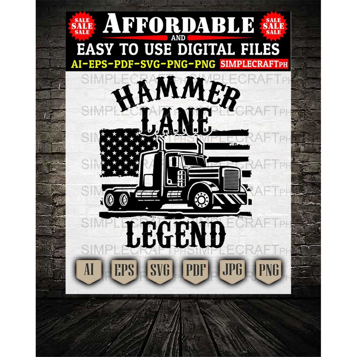 Hammer Lane Legend svg Trucker svg Distressed America Inspire