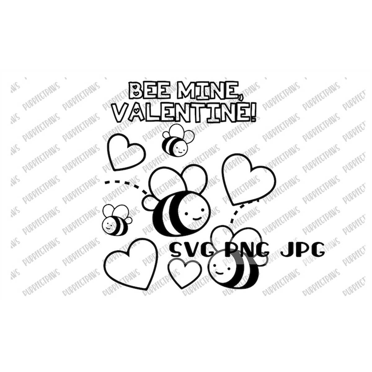 Bee Mine, Valentine! Coloring SVG, Valentine digital design, Inspire