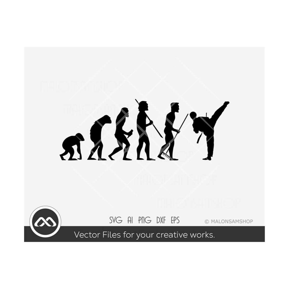 Karate SVG Evolution karate svg, martial arts svg, taekwon Inspire