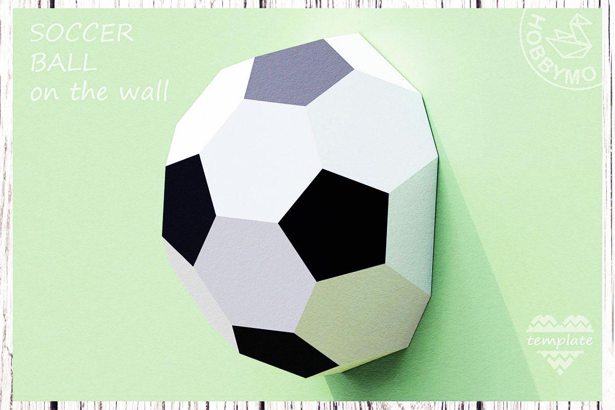 DIY Paper Soccer Ball on the Wall 3D Papercraft PDF | Inspire Uplift