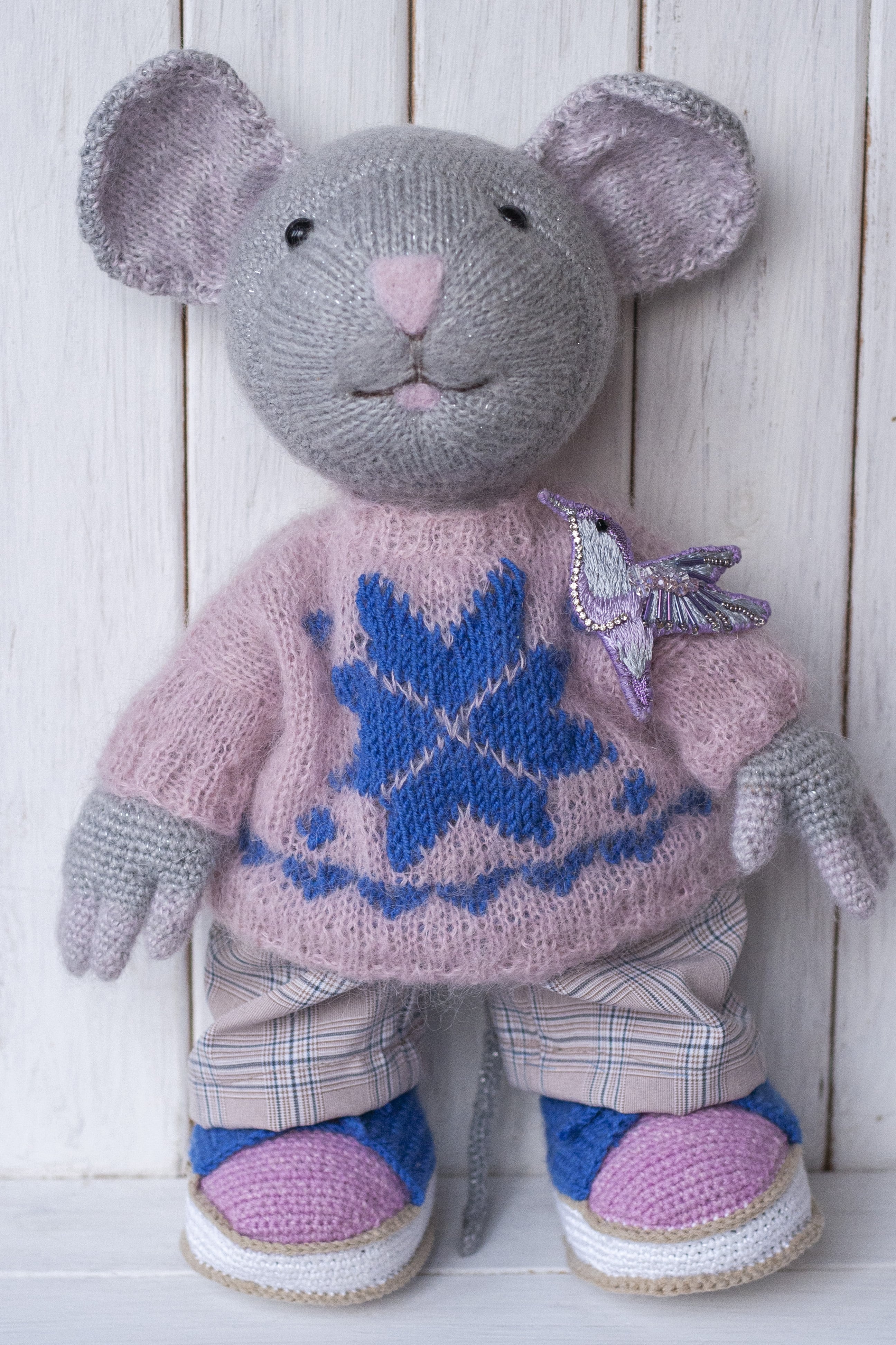 Crochet animal toy Mouse, Christmas Handmade baby gift Inspire Uplift