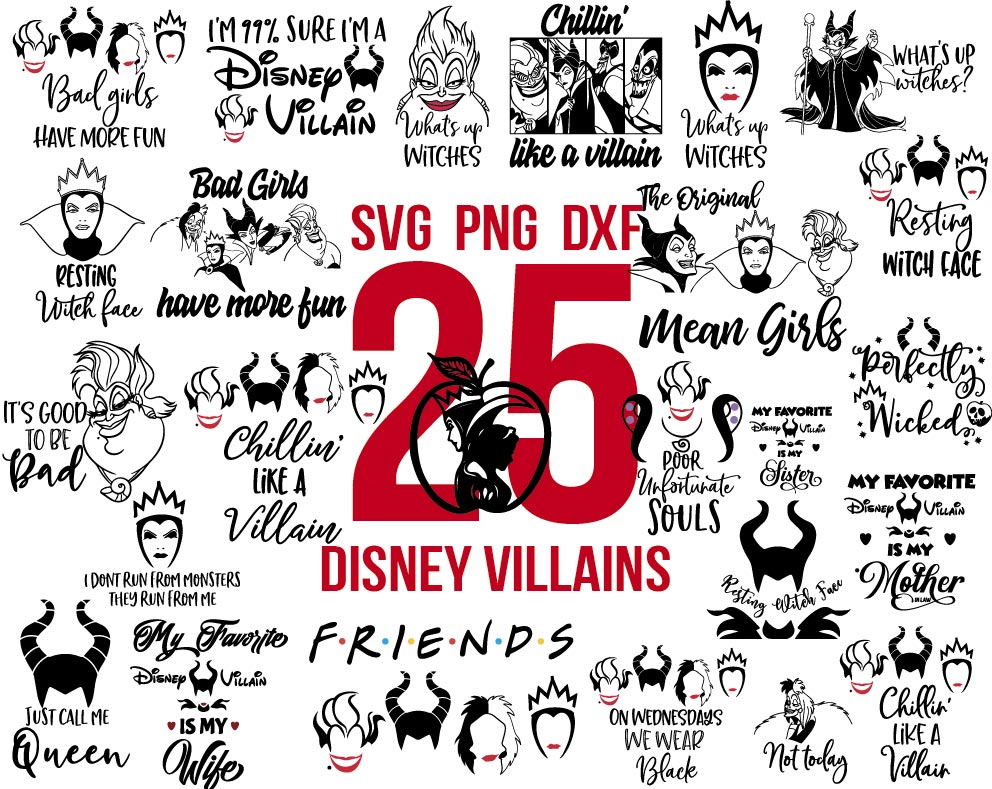Disney Villains SVG Bundle, Villains svg, Villains cut file, - Inspire