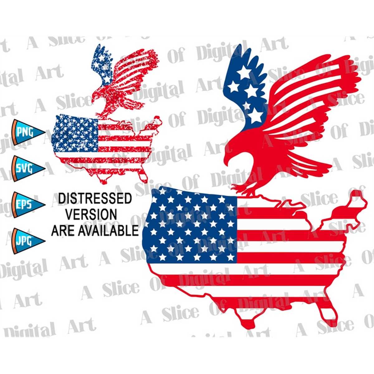 Distressed American Eagle Flag SVG PNG EPS Red White Blue Ea | Inspire ...