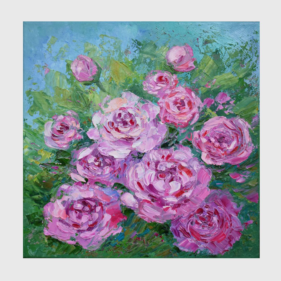 Peony oil painting Flower artwork Pink Peones Original Art b - Inspire ...