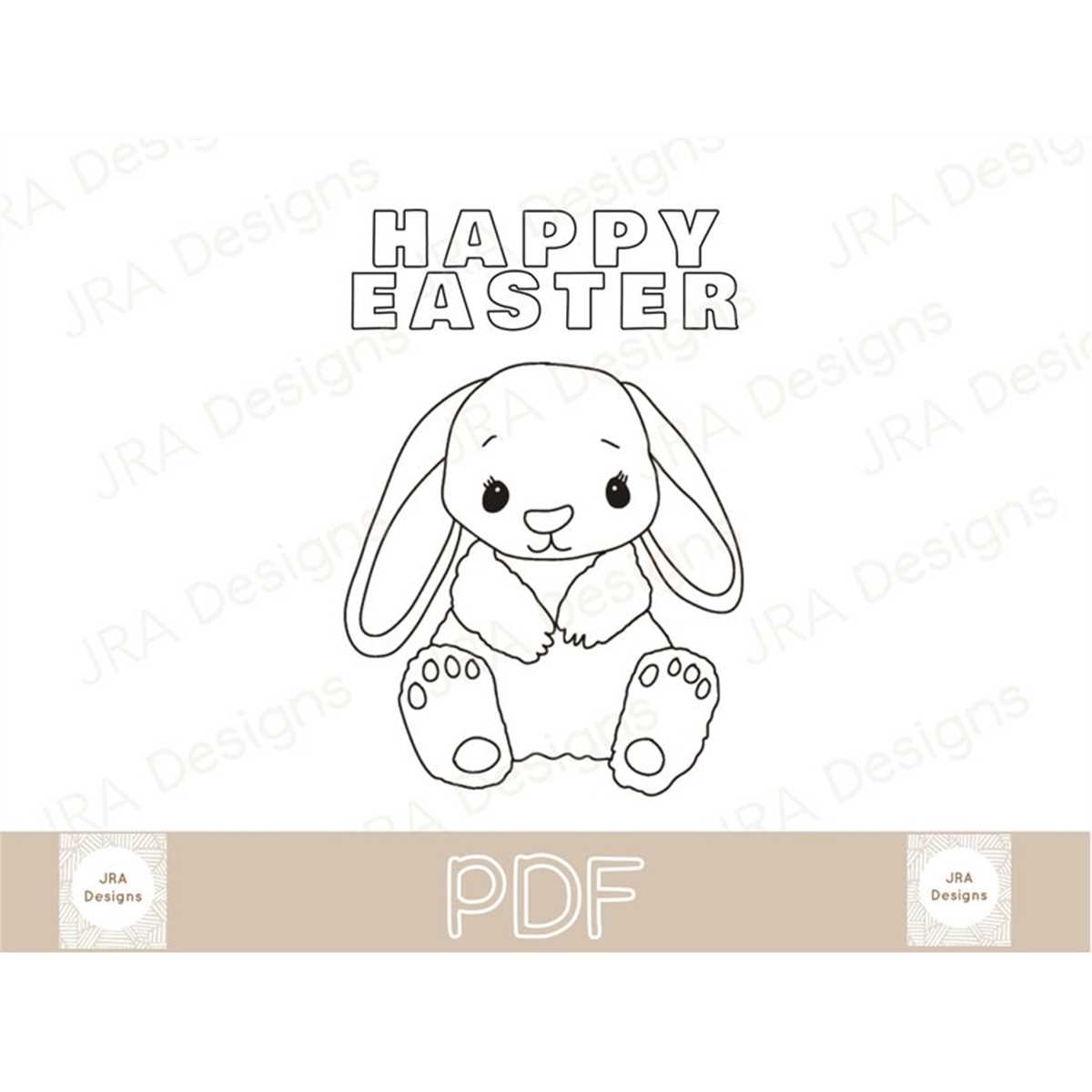 PRINTABLE Colour Your Own Easter Bunny Card - Inspire Uplift