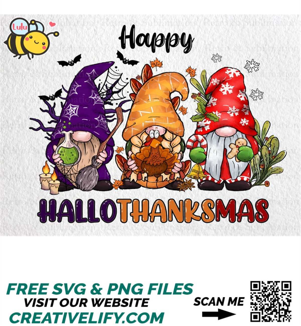 Happy Hallothanksmas Gnomes Png, Gnomes Png, Happy Halloween - Inspire