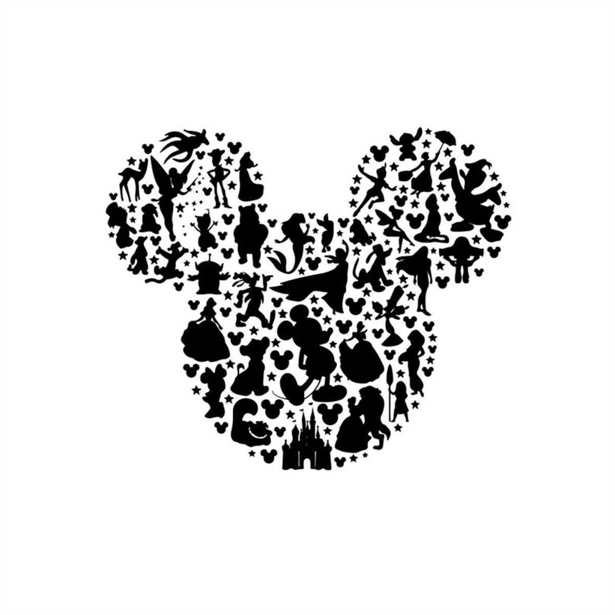 Svg Mickey Mouse silhouette Png, Cartoon character Cut file | Inspire ...