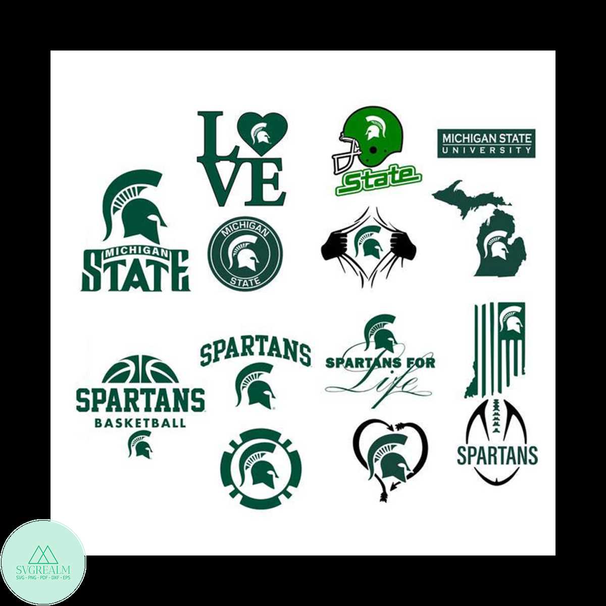 Michigan State Spartans Bundle File Svg, Sport Svg, Sport Lo | Inspire ...