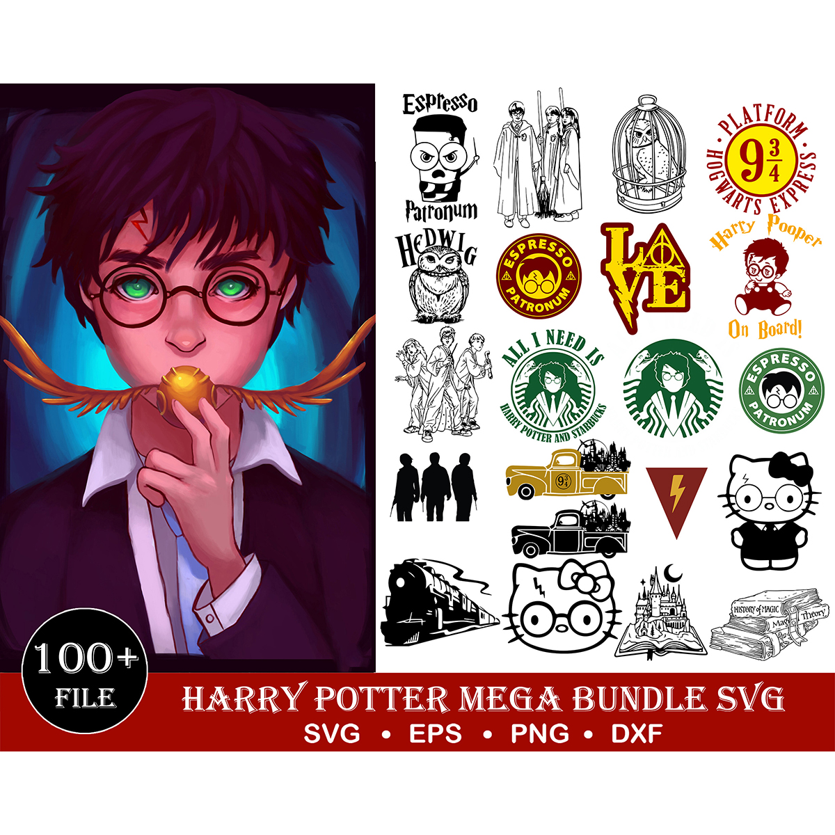 100 Harry potter bundle svg,Harry potter Christmas svg, Chri | Inspire ...