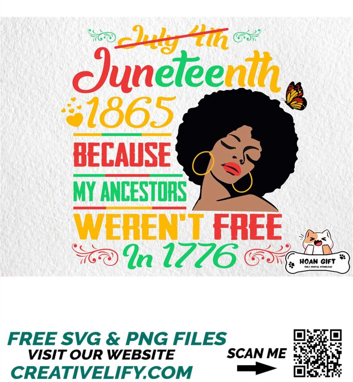 Black Woman Png for Juneteenth Png, Juneteenth 1865 Because - Inspire