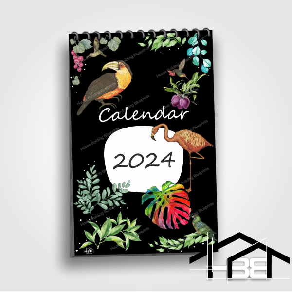 Printable Wall Calendar 2024 in pdf. Monthly Calendar tradit Inspire Uplift