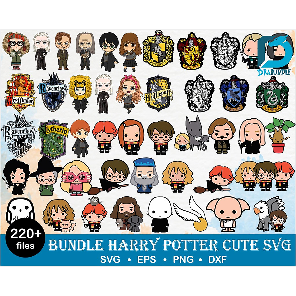 220 Harry Potter Cute bundle svg, png, dxf, eps, cute wizard | Inspire ...