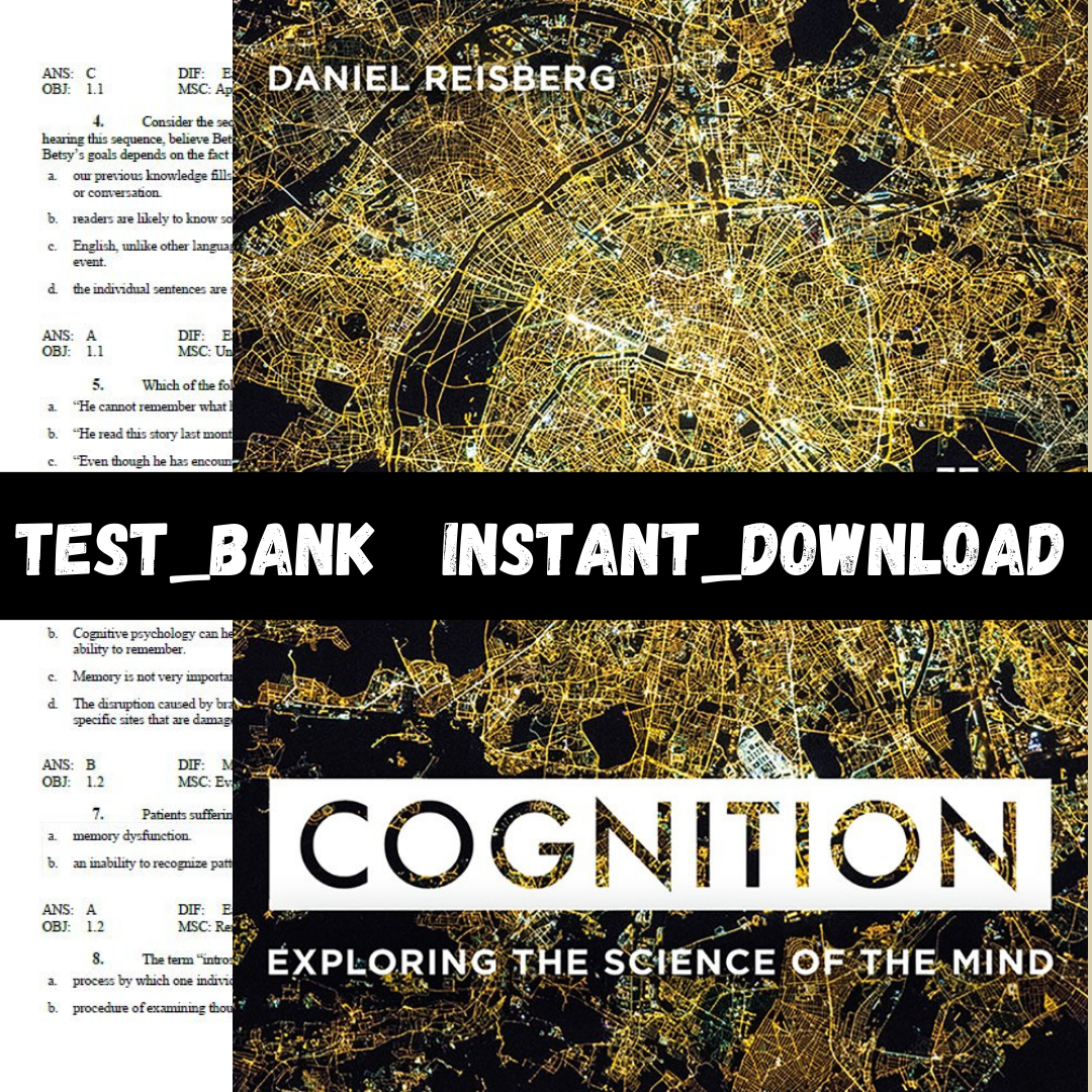 Test Bank for Cognition Exploring the Science of the Mind 7t | Inspire ...